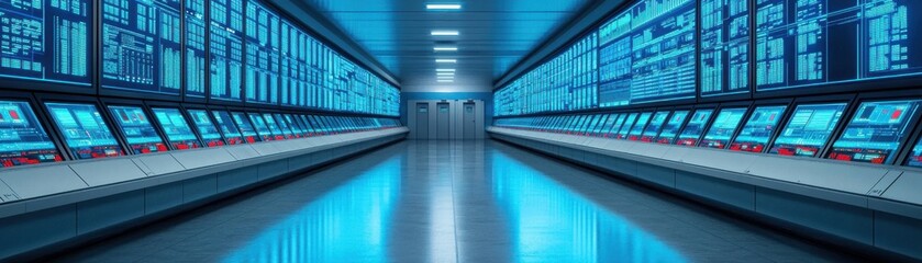 Poster - Data center operations high-tech facility digital infrastructure modern environment futuristic viewpoint