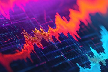 Poster - Analyzing audio waveforms digital soundscape visual data abstract environment close-up view technology insights