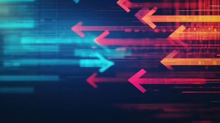 Poster - Colorful abstract background with arrows illustrating direction and movement creating a dynamic visual experience