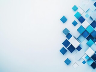Leinwandbilder - Captivating blue and white abstract background with geometric patterns creating a modern and stylish visual experience
