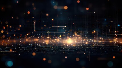 Aufkleber - Dark abstract background with glowing lights creating a mysterious and enigmatic atmosphere for science themes