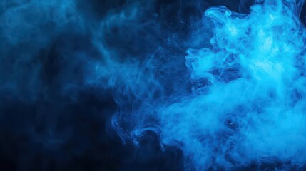 Leinwandbilder - Enigmatic blue smoke swirls creating a mysterious and abstract atmospheric effect
