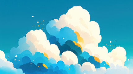 colorful clouds in a blue sky