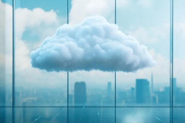 Aufkleber - Captivating cloud formation over a window showcasing the blend of indoor and outdoor elements in nature
