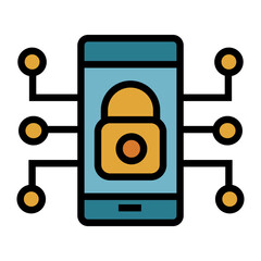 Poster - mobile security vector icon
