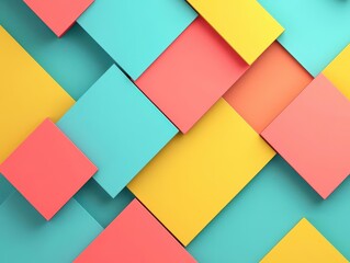 Leinwandbilder - Dynamic colorful geometric shapes forming an eye-catching abstract pattern with vivid colors and unique designs