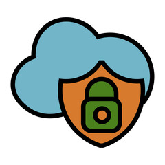 Poster - cloud security vector icon