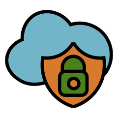 Poster - cloud security vector icon