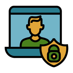 Poster - online privacy vector icon