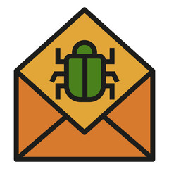 Poster - email virus vector icon
