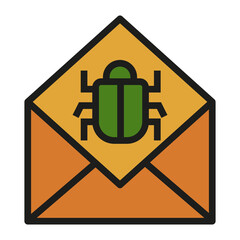 Poster - email virus vector icon