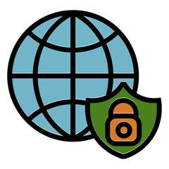 Poster - global secure vector icon