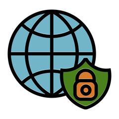 Poster - global secure vector icon