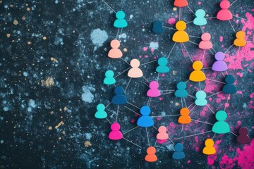 Poster - Group of colorful hearts on a black background creating a bold and romantic visual statement of love and affection