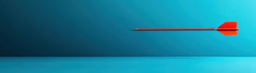 Poster - Striking red arrow set against a blue background signifying strong direction and bold choices