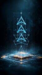 Poster - Abstract digital structure on a dark surface
