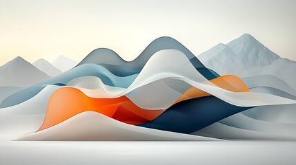 Poster - Abstract landscape, colorful, undulating forms