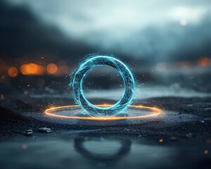 Aufkleber - Abstract ring of light