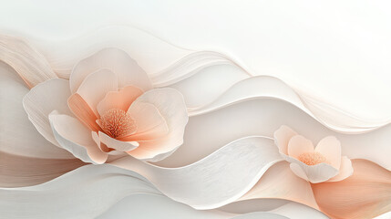 Wall Mural - Elegant Floral Design with Soft Curves