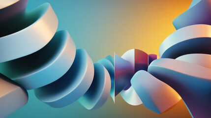 Wall Mural - Abstract Geometric Shapes in Pastel Colors