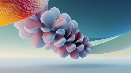 Wall Mural - Abstract 3D Shapes in Pastel Colors