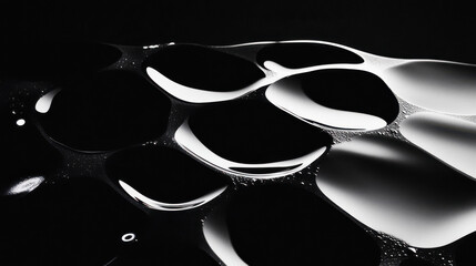 Wall Mural - Abstract Black and White Liquid Patterns