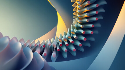 Wall Mural - Abstract Spiral Structure with Colorful Elements