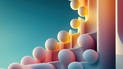 Wall Mural - Abstract Geometric Shapes in Soft Lighting