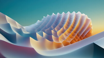 Abstract Geometric Waveforms in Pastel Colors