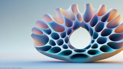 Wall Mural - Abstract 3D Sculpture with Gradient Colors