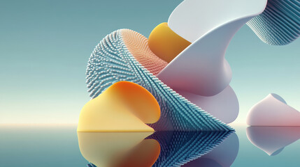 Wall Mural - Abstract Geometric Shapes in Pastel Colors