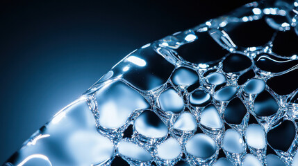 Wall Mural - Abstract Bubbles in Blue Light