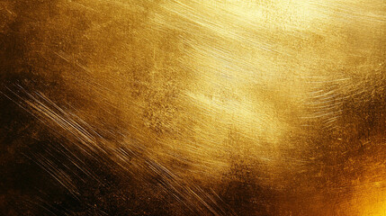 Poster - A close up of a golden surface with visible brush strokes and varying shades of gold color tones