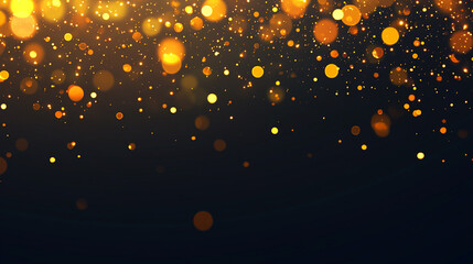 Poster - A festive display of golden bokeh lights against a dark backdrop creating a magical atmosphere effect