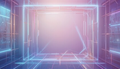 Poster - Dynamic light show animation virtual studio digital art futuristic environment abstract viewpoint innovation concept for enhanced visual experience