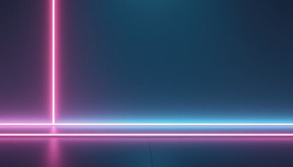 Poster - Dynamic neon light display creating a futuristic atmosphere in a dark studio environment abstract art installation perspective