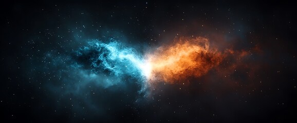Poster - Clash of opposing forces in dark space