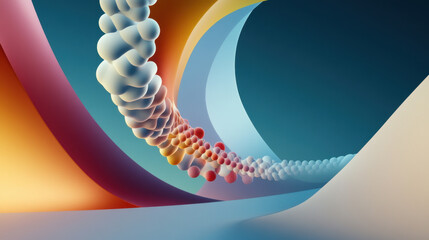 Wall Mural - Abstract 3D Spiral Structure with Color Gradient