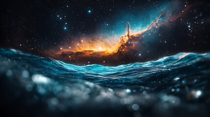 Aufkleber - Cosmic ocean waves