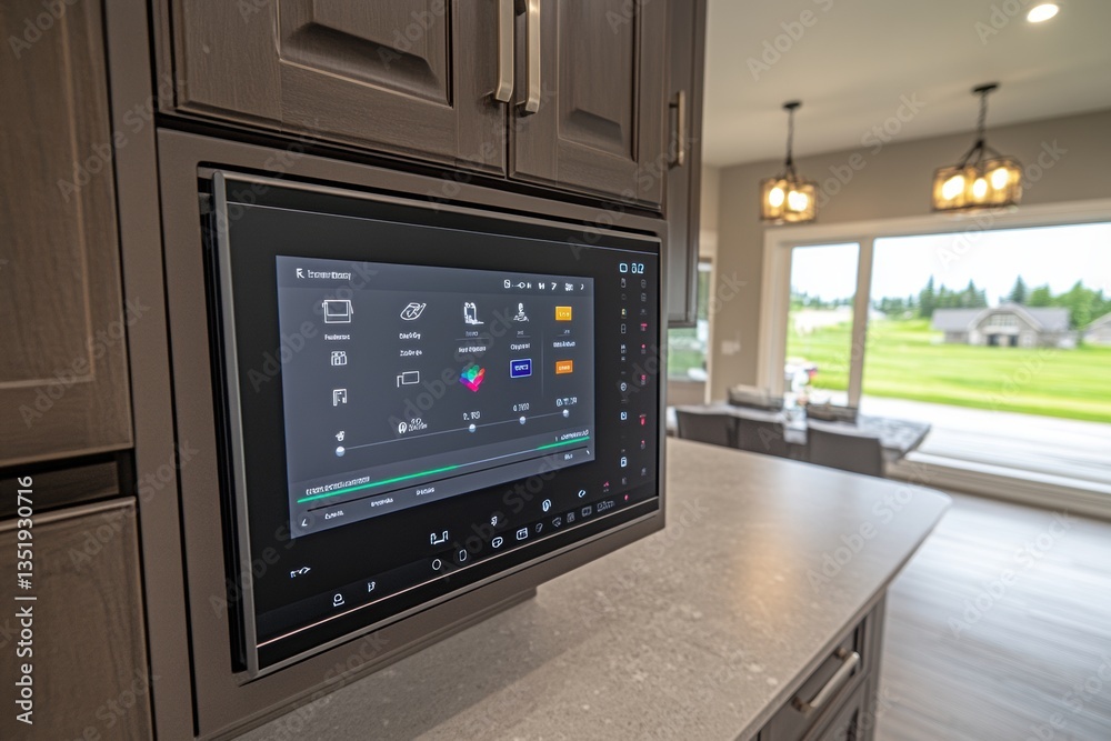 Smart kitchen control panel integrated seamlessly into cabinetry ...