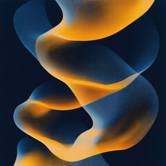 Wall Mural - Abstract Flowing Shapes in Blue and Orange