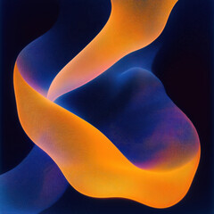 Wall Mural - Abstract Flowing Shapes in Blue and Orange