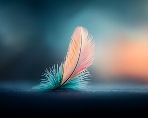 Poster - Delicate feather in soft light