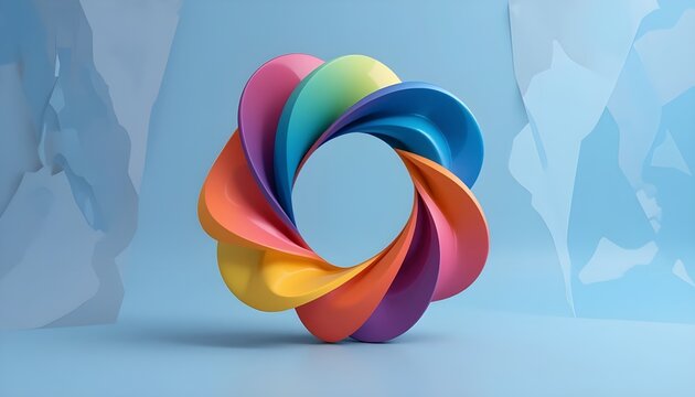illustration Abstract colorful shape, minimalist background design, 3D render


