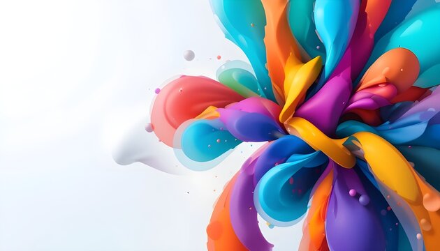 illustration Abstract colorful shape, minimalist background design, 3D render


