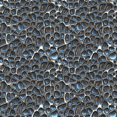 Poster - Abstract seamless organic pattern with cellular structures in black and beige