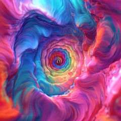 Poster - A mesmerizing swirling vortex showcases a vibrant rainbow of colors