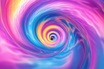 Poster - An abstract colorful vortex creating visual and spiral illusions in space