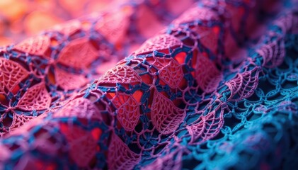 Geometric patterned lace fabric, close-up shot , art, modern, wedding