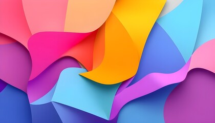 Poster - illustration Abstract colorful shape, minimalist background design, 3D render



